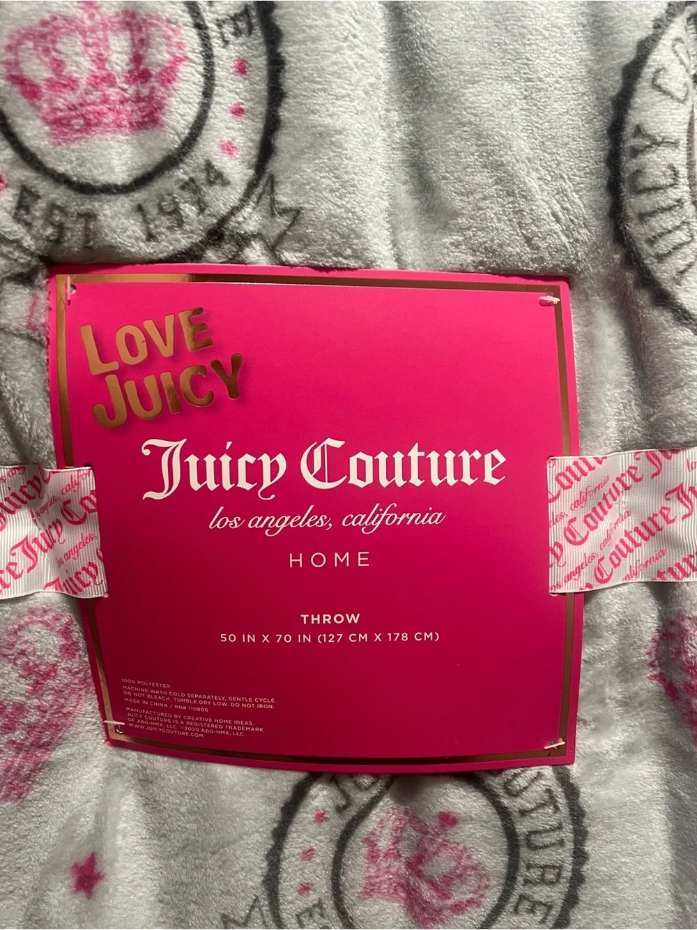 Juicy couture throw blanket‎